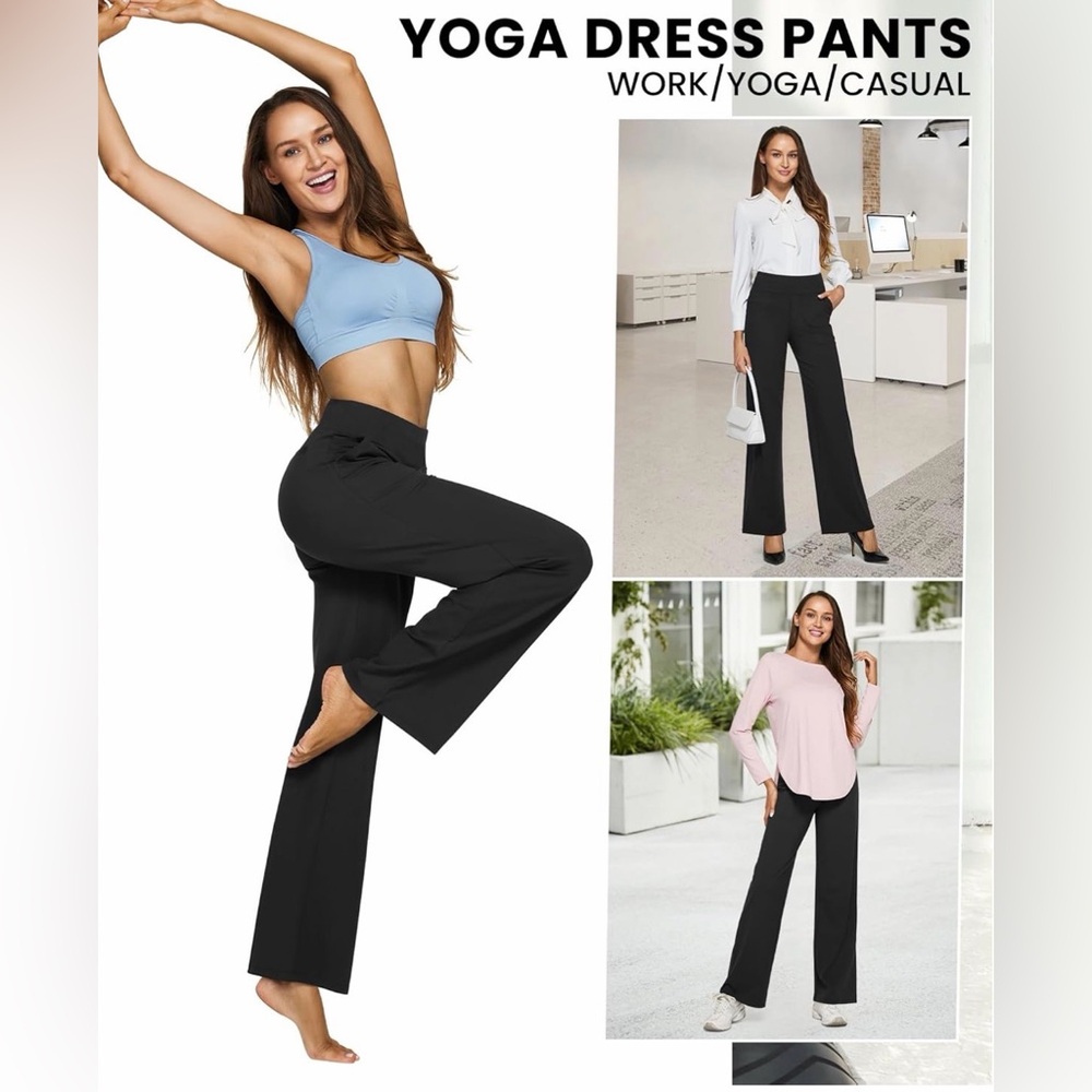 Women's Black Wide-Leg Pants - Picture 4 of 8